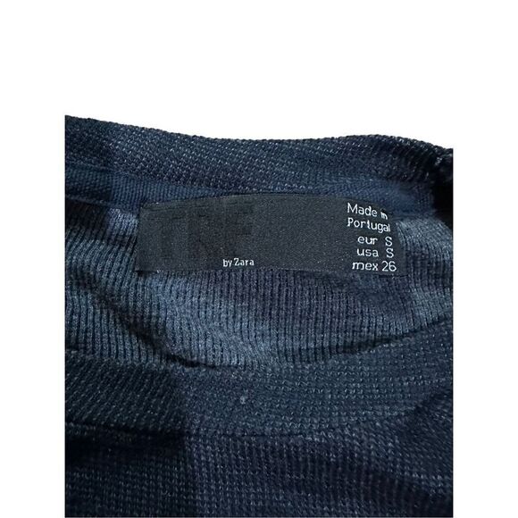 Zara Womens Navy Blue Bodycon Stretchy Casual Midi sz Small - Picture 3 of 9